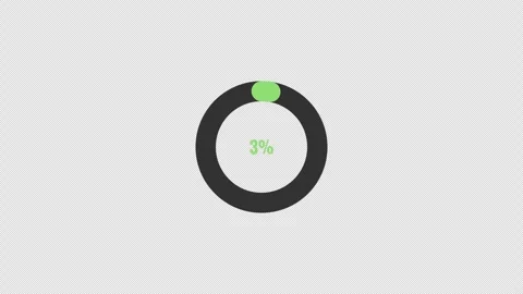 5 Percent Circular Pie Chart Progress Animation with Transparent Background Stock Footage 339581016