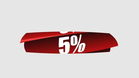 5 percent off discount element minimalistic animation red on alpha channel Vidéo 277701451