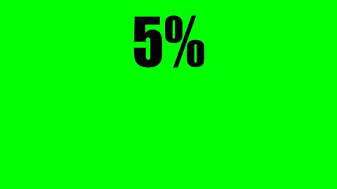 5 percent icon jumping isolated in white and green background. motion graphic Stock Footage 201391185