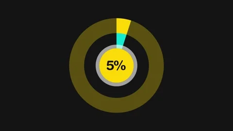 5 percent number circle pie diagram chart animated. Pie chart animated video wit Stock Footage 320549930