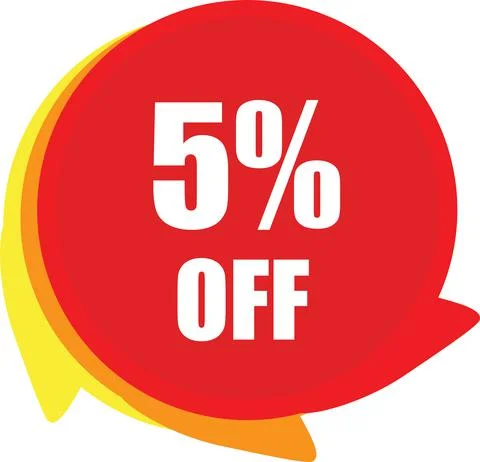 5 Percentage  Off  badge Vector Graphics Stock Illustration