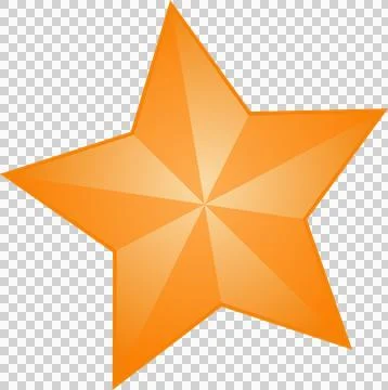 5-pointed geometric star floating on transparent background in 3D render faceted Illustrazione stock