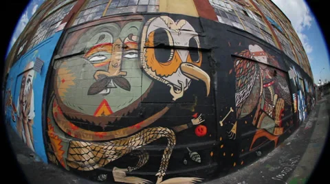 5 pointz wall Stock Footage 35736223