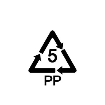 5 pp icon. PP 5 icon. Polypropylene thermoplastic polymer sign. Recycling sym Stock Illustration