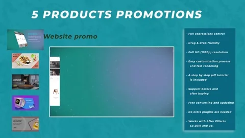 5 Products Promotion Stock After Effects