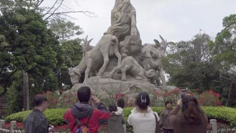 5 Ram Statue, Front, Crowd, 4K Video stock 330037970
