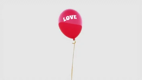 5 Red Balloons With Love Messages Stock Footage 310899225
