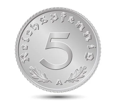 5 Reichspfennig of Germany outlined in vector. Stock Illustration