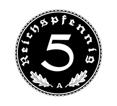 5 Reichspfennig of Germany outlined in vector. Stock Illustration