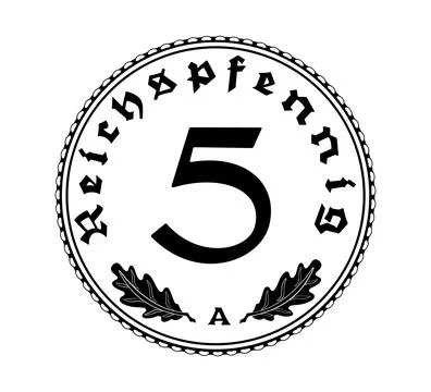 5 Reichspfennig of Germany outlined in vector. Stock Illustration