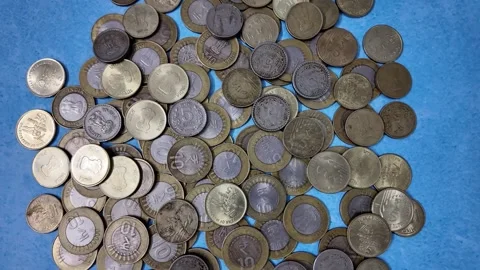 5 Rupee and 10 Rupee - Indian Currency Video stock 276719636