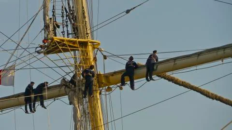 5 sailors Stock Photos