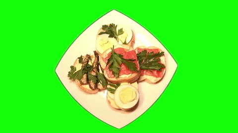 5 sandwiches rotating 01 Stock Footage 44455254