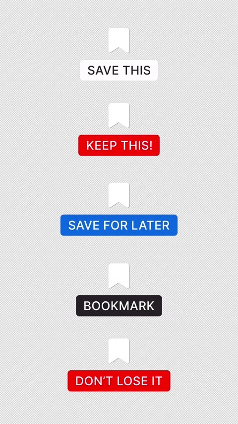 5 Save Button Animations Pack - Transparent Alpha - 4K Vertical Lower Thirds Stock Footage 327141830