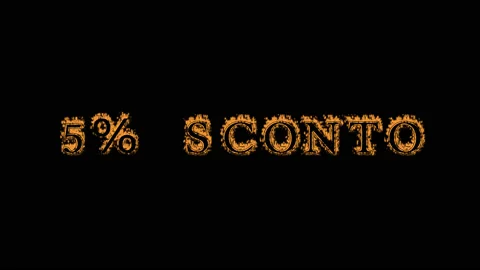 5% sconto fire text effect black background Stock Footage 136673067