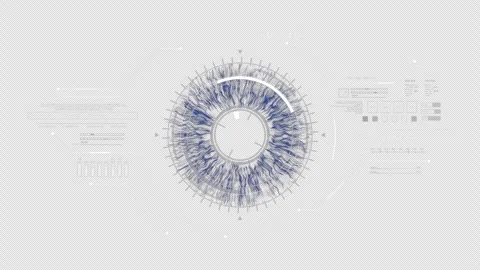 5 sec Appear HUD Eye. PNG Alpha.Eye Seamless digital technological HUD UI Stock Footage 247690636