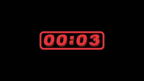 5 Second 3D Digital Timer Countdown Landscape Black Background Stock Footage 282368754