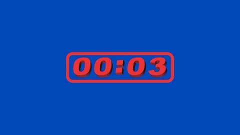 5 Second 3D Digital Timer Countdown Landscape Blue Background Stock Footage 282368772