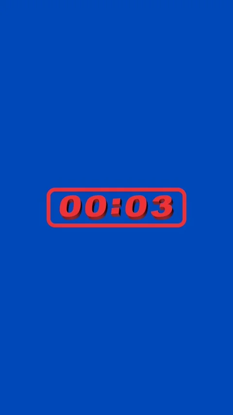 5 Second 3D Digital Timer Countdown Vertical Blue Background Stock Footage 282368803