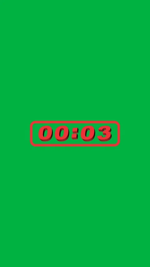 5 Second 3D Digital Timer Countdown Vertical Green Background Stock Footage 282368813