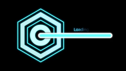 5 second blue Polygon Futuristic loading buffer motion. Stock Footage 129480947