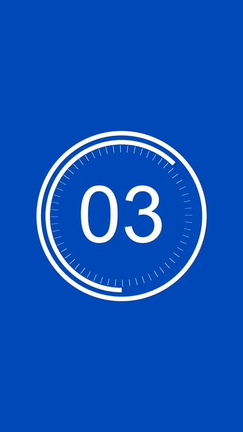 5 Second Clock Countdown Vertical Blue and White Screen Stock Footage 281791979