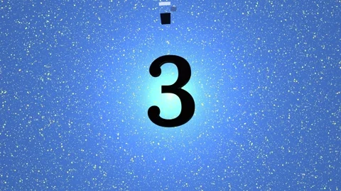 5 Second Countdown Blue Starburst with Circular Wipe Transition Alpha Channel 4K Stock Footage 332852878