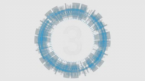 5 second countdown  with futuristic circle Stock Footage 287329426