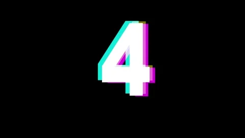 5 second Countdown glitch. Digital countdown on black background Stock Footage 340001942