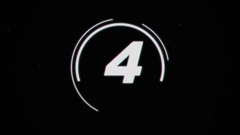 5 second Countdown glitch. Digital countdown timer with scan lines Stock Footage 340001951