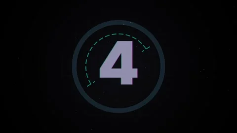 5 second Countdown glitch. Digital 5 second countdown timer Stock Footage 340001976