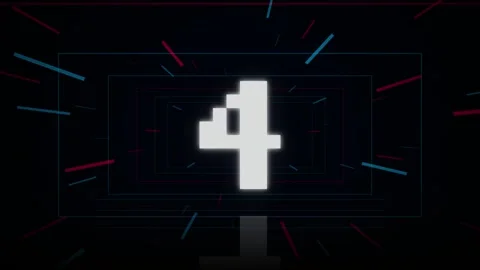 5 second Countdown glitch. Digital six second countdown with pixelated number Stock Footage 340001997