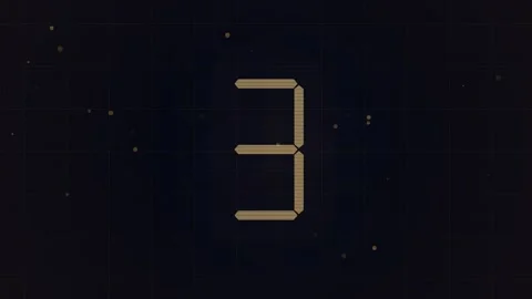 5 second Countdown glitch with digital number four on dark background Stock Footage 345371829