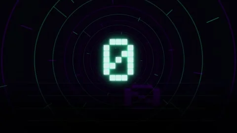 5 second Countdown glitch with digital distortion and futuristic noise effect Stock Footage 345372169