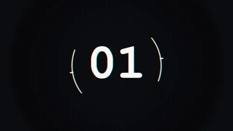 5 second Countdown glitch with digital distortion and VHS static effects Stock Footage 345372193