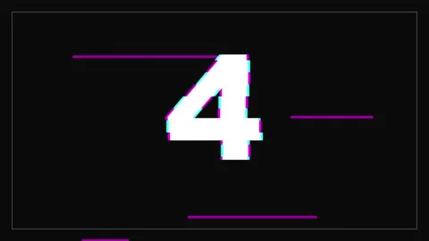 5 second Countdown glitch with digital distortion and scan lines Stock Footage 345624070