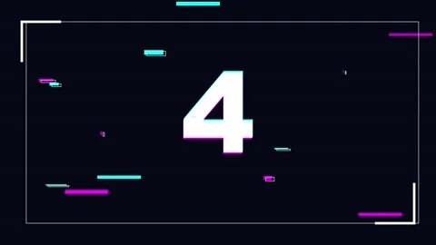 5 second Countdown glitch dynamic digital timer animation with distortion noi Stock Footage 345624072