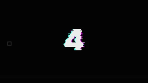 5 second Countdown glitch. Five second digital countdown on black background Stock Footage 340001993