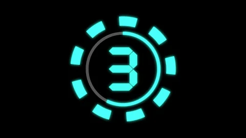 5 second countdown neon blue Stock Footage 311802812