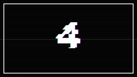 5 second countdown neon glitch effect motion graphics on black background Stock Footage 345624076