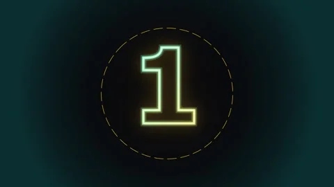 5 second countdown neon glowing digital timer with futuristic pink and blue Stock Footage 345372226