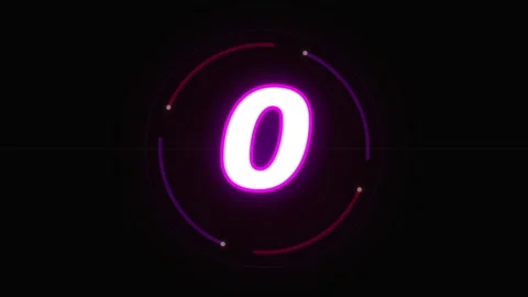 5 second countdown neon vibrant glowing digital timer for cinematic intros Stock Footage 345372282