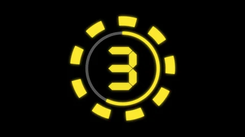 5 second countdown neon yellow Stock Footage 311802824