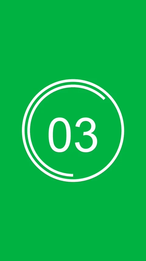 5 Second Countdown Timer Clock Vertical Green White Stock Footage 281791379