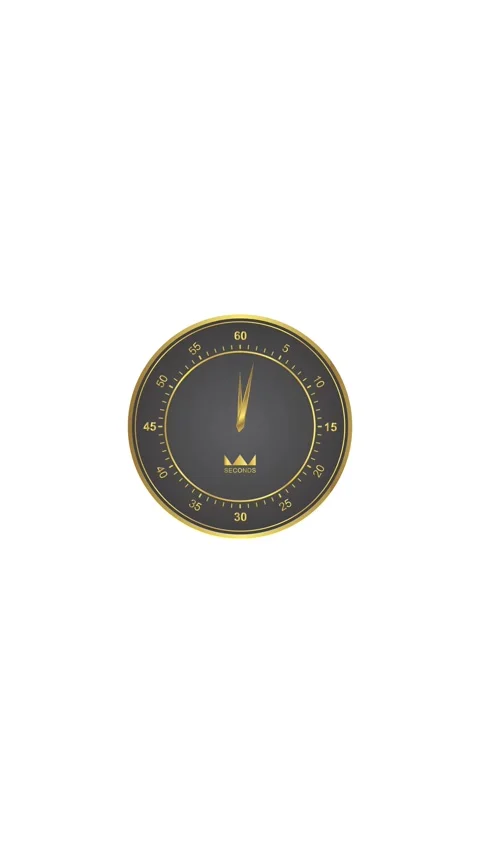 5 Second Countdown Timer Clock Vertical White Background Stock Footage 282368383