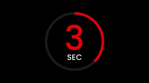 5 Second Timer with red cirlce Animation for Videos Stock Footage 319734012