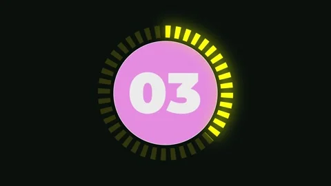 5 Seconds Cointdown Timer Pink-Yellow Aesthetic Stock Footage 304711287