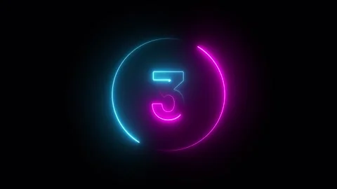 5 seconds countdown animation with colorful neon number isolated Stock Footage 321469509