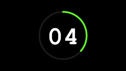 5 seconds  Countdown  with green circle Motion Graphic Stock Footage 319734011