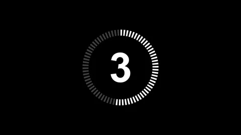 5 seconds countdown timer animation isolated on black background Stock Footage 326341914